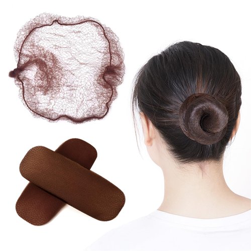 100PCS Hair Nets Invisible Elastic Edge Mesh Bun Hair Nets for Ballet Dance 20" Brown