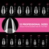 UNA GELLA Almond Nail Tips, 12 Sizes Gel X Nail Tips Almond Shape, 120Pcs Pre-file Soft Gel Nail Tips Clear Acrylic Fake Nails Full Cover Nail Tips for Nail Extension DIY Salon Long Lasting