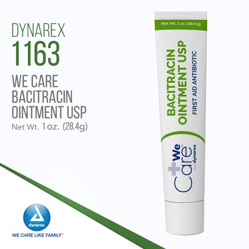 Dynarex Bacitracin Topical Ointment USP - Wound Care Supplies for Minor Cuts, Scrapes & Burns - Helps Keep Wounds Clean, Supports Quick Recovery - 1 oz. Tube, 1 Count