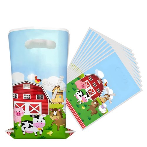 OULUN 30Pcs Farm Party Favor Bags, Farm Animal Birthday Gift Candy Bags, Farm Themed Party Supplies,Farmhouse Themed Party Decorations