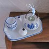 SUPVOX 1 Set of Miniature Porcelain Dollhouse Teaware - Diy Ceramic Tea Set with Teapot, Cups, and Plates - 1:12 Scale Dollhouse Decoration
