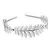Fodattm Women Lady Greek Roman Laurel Leaf Hair Hoop HeadBand Bridal Hair Crown Headdress Metal Leaf Branch French Hair Bands Hair Accessories (Silver - A#)
