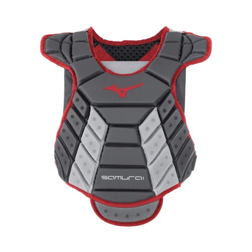 Mizuno Samurai Women's Fastpitch Softball Chest Protector 13'' Grey/Cardinal