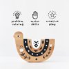 Wee Gallery Bamboo Nesting Bird, Building and Stacking Blocks, Arc Stacker and Balance Toy for Child Motor Skills, Problem Solving, Play, and Nursery Decor (for Kids Age 18 Months and up)