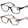 Blue Light Blocking Glasses/Computer Glasses 2 Pack for Women/Men Computer Reading/Gaming/TV/Phones Glasses,Anti Eyestrain & UV Glare(C1,C2)