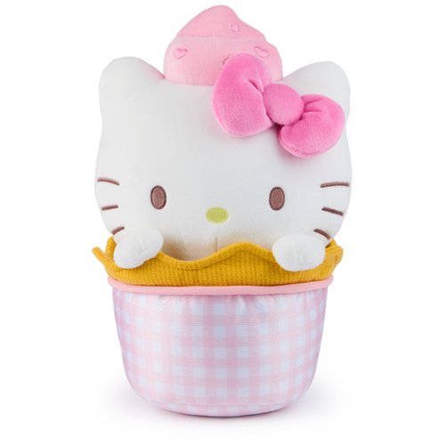 GUND Sanrio Official Hello Kitty Ice Cream Plush, Stuffed Animal for Ages 1 and Up, Pink/White, 10”