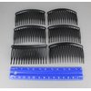 6 Black Hair Comb set pack plastic teeth side clip 3.25 inches wide side comb