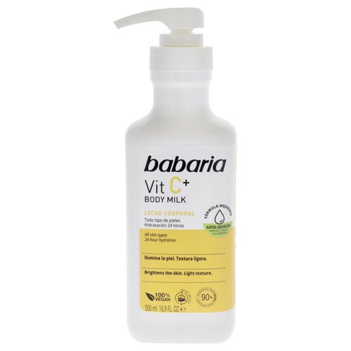 Babaria Vitamin C Body Milk - Body Lotion for Women - Boosts Collagen Production - Brightens and Moisturizes - Body Cream for All Skin Types - 16.9 oz
