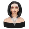 Quantum Love Short Straight Braided Wigs for Black Women Braids Cornrows Lace Straight Bob Wigs Handmade Lace Frontal Synthetic Glueless Wig (Black 10 Inch)