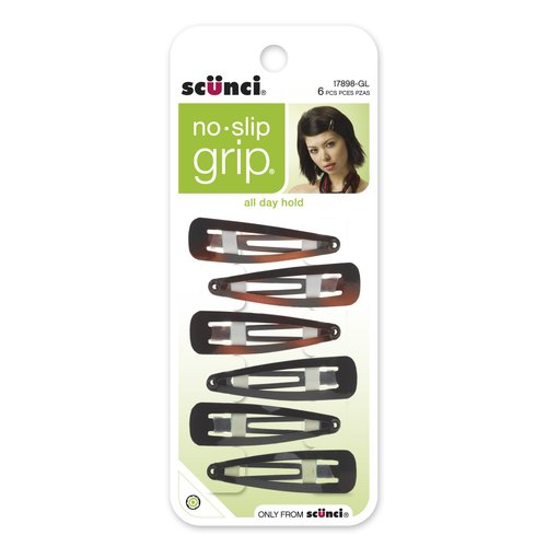 Scunci No Slip No Damage Snap Clips,unisex, 6 pk