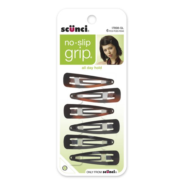 Scunci No Slip No Damage Snap Clips,unisex, 6 pk