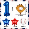 Baseball Balloons 1st Birthday Decorations for Boys, Baseball Party Decorations Baseball Sports Theme Party Supplies, 40 inch Foil Number Balloons Number 1 Balloon Blue Red White Sports Balloon Kits