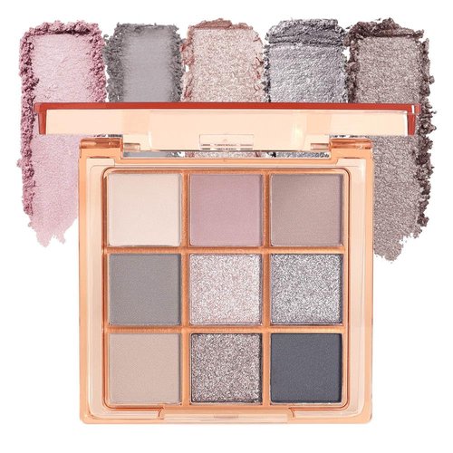 WanTuoluo 9 Colors Blue Smoky Matte Shimmer Eyeshadow Palette for Eye Makeup,High Pigmented Brown Purple Eye Shadow Primers Powder Palet de sombras de ojos (Dark)