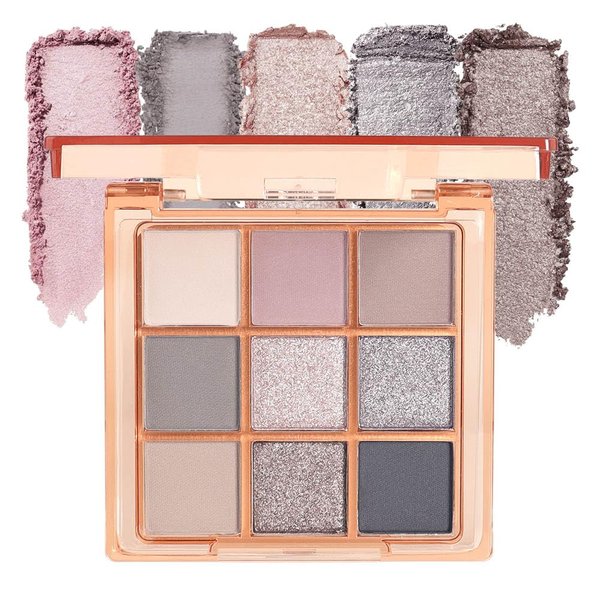 WanTuoluo 9 Colors Blue Smoky Matte Shimmer Eyeshadow Palette for Eye Makeup,High Pigmented Brown Purple Eye Shadow Primers Powder Palet de sombras de ojos (Dark)