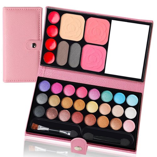 All in One Makeup Kit for Makeup Storage Bag Eyeshadow Palette Liquid Foundation Eyeliner Brushes For Women Girls Teens Beginner