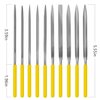 kapoua Needle File Set, 10 Pieces Hand Metal Files, Hardened Alloy Strength Steel Set Includes Flat, Round, Half-Round, Triangular, Square, Oval, Crossing, and Barrette File
