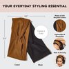 Kitsch Recycled Fabric Wide Turban Headbands for Women and Teens - Non-slip, Trendy Fashion Hair Bands for Spa, Workout, Skincare Routine, Yoga & Gym - Cotton, Comfortable & Thick, 2pcs -Black & Camel