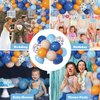 121Pcs Blue Birthday Party Supplies Balloons Garland Kit, Blush Nude Blue Orange Dog Paw Balloons Arch Bone Balloon for Boys Girls Baby Shower Blue Theme Birthday Party Decorations