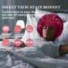 4PCS Silk Bonnet for Sleeping,Hair Wrap Satin Bonnets Shower Cap for Black Women Men, Elastic Wide Band Hair Bonnet Cap for Sleeping Curly Hair(Black & Wine Red & Purple & Brown)