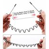 RMISODO 2 Pcs Black Metal Hair Band for Unisex Wavy Spring Outdoor Sports Headwear - Simple Elastic Non-Slip Headbands with Hoops