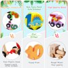 Humerry Dinosaur Toys for Kids 2-4, Wooden Magnetic Train Set, 11 PCS Number Trains Learning Activities for Kids, Birthday Gifts Infant Development Toys for Boys Girls
