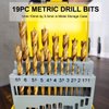 Hymnorq Brad Point Wood Drill Bits 19PC Set, Metric Size 1mm-10mm by 0.5mm in Metal Case, Titanium Coated High-Speed Steel, Perfect for DIY Woodworking Carving Engraving Drilling
