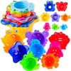 Baby Bath Toy - Beach Stacking Cups for Boys and Girls - Bath Tub Toys for Toddlers and Kids - 8 pcs