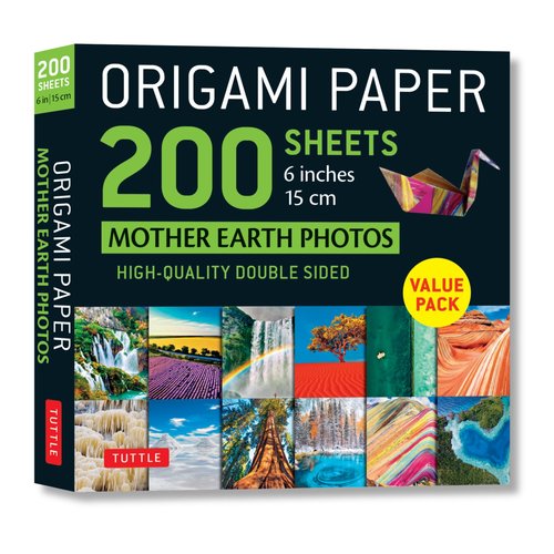 Origami Paper 200 sheets Mother Earth Photos 6" (15 cm): Tuttle Origami Paper: Double Sided Origami Sheets Printed with 12 Different Photographs ... for 6 Projects Included) (Tuttle Specials)