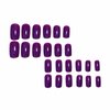 MISUD Press on Nails Medium Square Fake Nails Glossy Glue on Nails Purple Acrylic Nails Squoval Artificial Nails Bling Glitter Stick on False Nails with Design 24 pcs