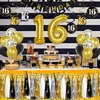 4P Navy-Blue White-Gold Foil Fringe Metallic Tassel-Garland, Tassels Banner Streamers for Parade Floats, Bachelorette, Wedding, Birthday, Halloween, Christmas, Bridal/Baby Shower Party Decorations