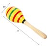 Hedume 12 Pack Wooden Festival Maracas, 8" Carnival Party Decoration Maracas, Shaker Sand Hammer Toy Noisemaker for Party Favors, Musical Fun, Birthday Parties, Carnivals