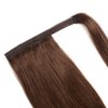 Amygirl Remy Ponytail Extensions Hair Clip in 18 inches 70g Medium Brown Color Straight Drawstring Warp Around Human Ponytail Hair Piece for Women (18"-70g, Medium Brown #4)