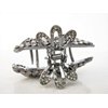 Medium blue or smoke gray crystal leaf metal hair claw clip bridal clip (Primary color: Blue)