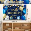 Blue Gold Birthday Party Decorations, 127PCS Happy Birthday Party Supplies Including Backdrop, Balloon Arch/Garland Kit, Tabblecloth, Banner for Men Women