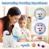 Ylpaprm Samoyed Walking Dog Toy for Kid Girl Puppy Toy Dog Licking Barking Dog with Leash, Electric Talking Singing Tail Wag Plush Robot Dog DIY Pretend Dress Up Interactive Dog