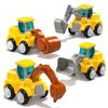 Beby Buty Construction Vehicle Trucks Toys for Toddlers 3-5, 4 PCS Car Trucks for Toddlers Boys Girls with Flexible Joints, Kids Toddlers Toys for 3 4 5 6 Years Old Boys Girls Birthday Gifts