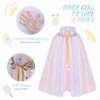 AOOWU Princess Cape for Girls, Colorful Princess Cloak with Crown, Princess Fancy Dress Up Sparkling Sequins Tulle Princess Cape Set for Birthday Party Cosplay (Rainbow, L)