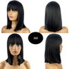 MIMISERVICE Short Black Bob Wig with Hair Bangs,Short Straight Wig for Women Natural Looking Heat Resistant Wigs