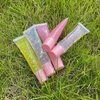 AMORIX 50PCS Lip Gloss Tubes Empty 10ml Pink Cap Lip Gloss Containers Lip Balm Tubes Cute Squeeze Tubes Lipgloss Making Supplies + 2 x 20ml Syringes Tag Labels for Lip Gloss Base