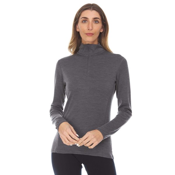 Minus33 Merino Wool Sequoia Women's Midweight 1/4 Zip Charcoal Grey XXL