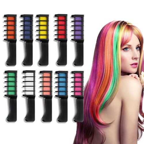 10 Colors Hair Chalk for Girls Kids, Temporary Hair Color Dye for Kids Girls Age 10-12, Washable ...