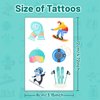 16 Sheets Skiing Temporary Tattoos Winter Party Favors Ski Enthusiast Decor, Gymnastics and Skateboard Birthday Party Supplies, Skiing Party Decorations for Winter Sports Events