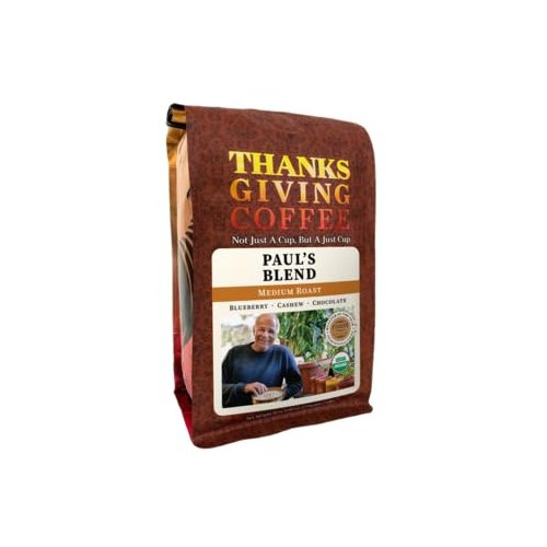 Thanksgiving Coffee "Paul's Blend" Medium Roasted Organic Shade Grown Whole Bean Coffee - 12 Ounce Bag