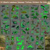 CHARLENT Luminous Dinosaur Tattoos for Kids - 14 Sheets Glow in The Dark Dinosaur Temporary Tattoos for Boys Girls Birthday Party Favors Goodie Bag Fillers