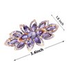 Sankuwen Floral Rhinestone Hairpin Luxury Crystal Flower Hair Barrette Clip (Purple)