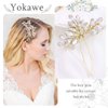 Yokawe Bridal Wedding Hair Pins Gold Rhinestone Bride Hairpin Crystal Hair Accessories for Women and Girls (Pack of 3)