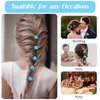 10 Pcs Small Flower Hair Clips with Rhinestone Mini Clover Cute Hair Pins Wedding Bridal Hair Accessories Decorative for Fine Hair Barrettes for Girls Women(Blue)