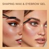 Eyebrow Makeup Kit, 2 in 1 Brow Gel with Styling Wax & Dual Ended Brush, Waterproof Light Brown Pomade for Sculpts and Fill Brows, Clear Brow Shaping Gel for Fluffy Feathered Brow Look