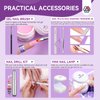 SAVILAND Builder Nail Gel Set with Nail Drill - 3 Pcs Hard Gel(VE&VB5&Kerain) Clear Pink Nudes Builder Nail Gel with Lamp Nail Brush Nail Strengthener Gel for Nail Extension Shaping DIY at Home Salon