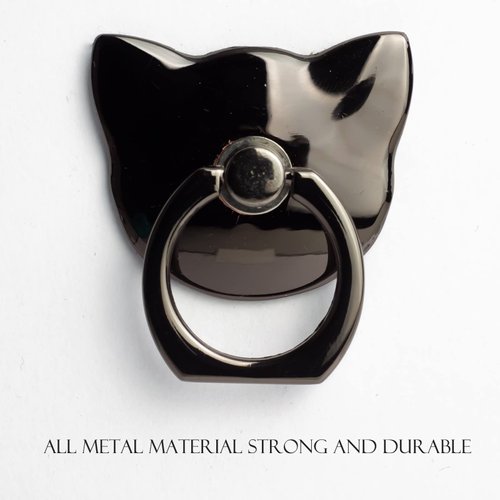 [2 Packs] Cat Glossy Cell Phone Ring Holder Stand, 360 Degree Rotation Finger Ring Kickstand with Polished Metal Phone Grip for Magnetic Car Mount, Smartphone Accessories